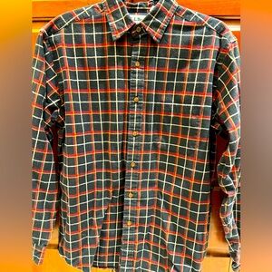 L.L. Bean Men’s Plaid Flannel Shirt Medium Dark Blue